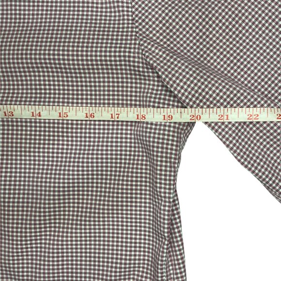 Calvin Klein Men's Button Down Shirt Sz M,15.5 32/33 Burgundy Checkered Non Iron - Picture 5 of 10